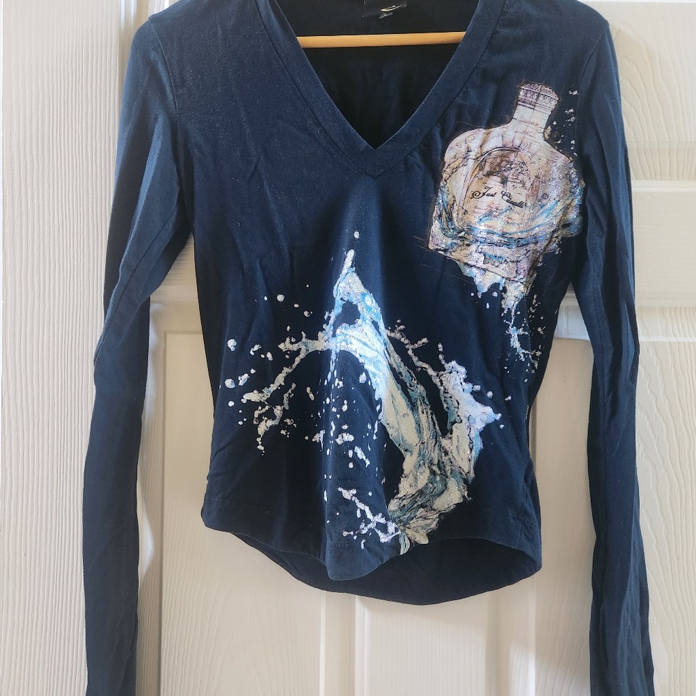 Just Cavalli black longs sleeve V neck, size L, preloved - Picture 4 of 4
